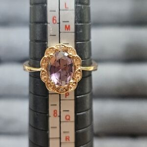 16. Rose Gold over 925 Sterling Silver AAA CZ Ring Sz 7